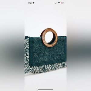 Zara woven handbag blue